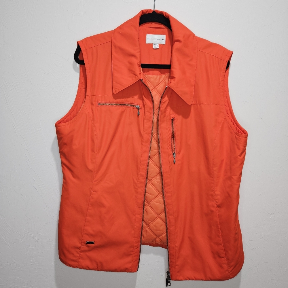 Cutter & Buck Orange Vest Sleeveless Jacket Full Zip-Up Women's XL Extra Large - Picture 4 of 14
